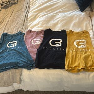 4 cropped cyclebar cotton workout tops